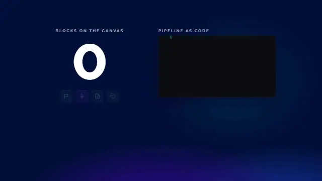 Screen recording of blocks being dragged onto the Flows canvas, connected together and run.